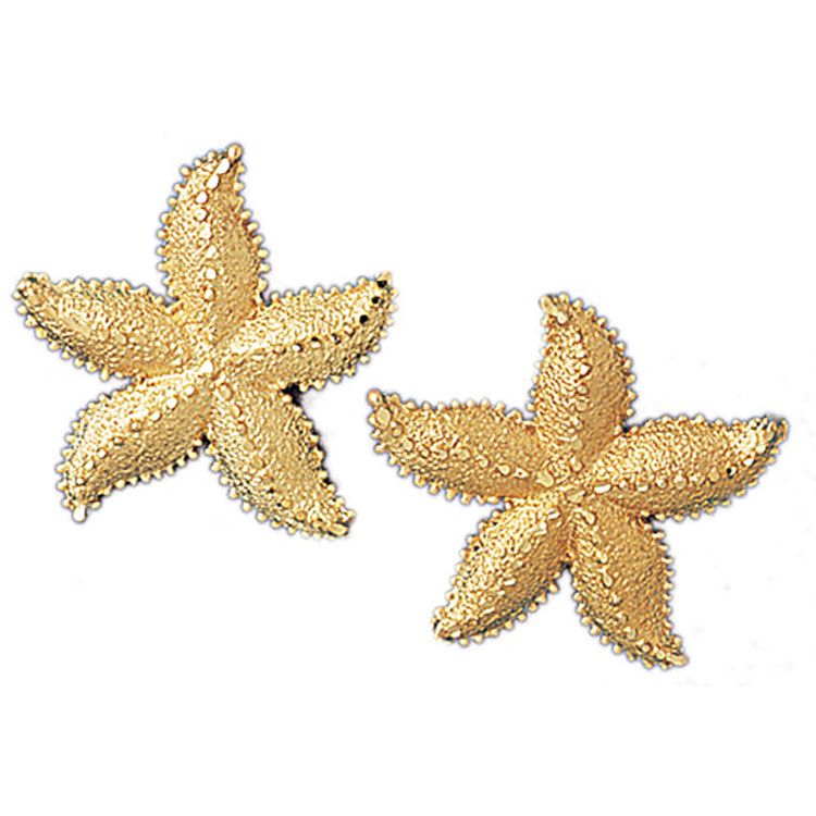 Dazzlers 14k Yellow Gold Starfish Stud Earrings, MPN: DZ-13112