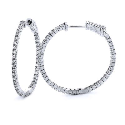 Dazzlers Sterling Silver Rhodium Plated and CZ Hoop Earrings, MPN: DCE-298
