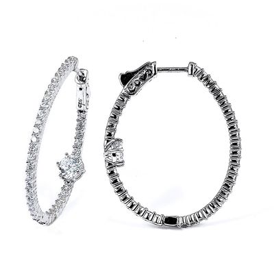 Dazzlers Sterling Silver Rhodium Plated with CZ Hoop Earrings, MPN: DCE-441