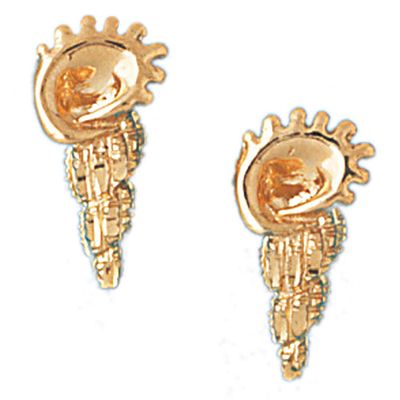 Dazzlers 14k Yellow Gold Shell Stud Earrings, MPN: DZ-13041