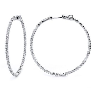 Dazzlers Sterling Silver Rhodium Plated and CZ Hoop Earrings, MPN: DCE-301