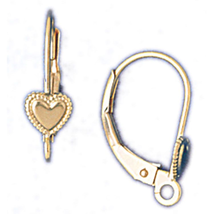 Dazzlers 14k Yellow Gold Heart Leverback Earrings, MPN: DZ-13001