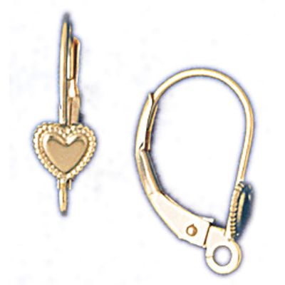 Dazzlers 14k Yellow Gold Heart Leverback Earrings, MPN: DZ-13001