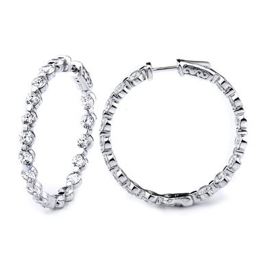 Dazzlers Sterling Silver Rhodium Plated with CZ Hoop Earrings, MPN: DCE-46