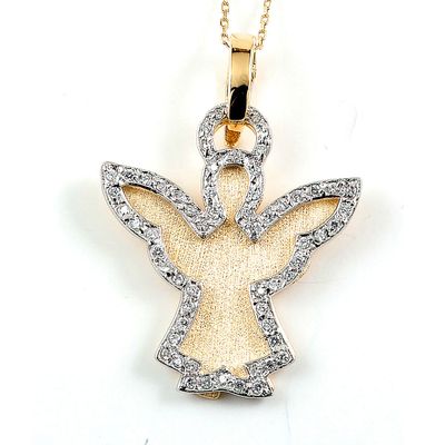 Dazzlers Sterling Silver Gold Plated and CZ Angel Necklace, MPN: DBN112