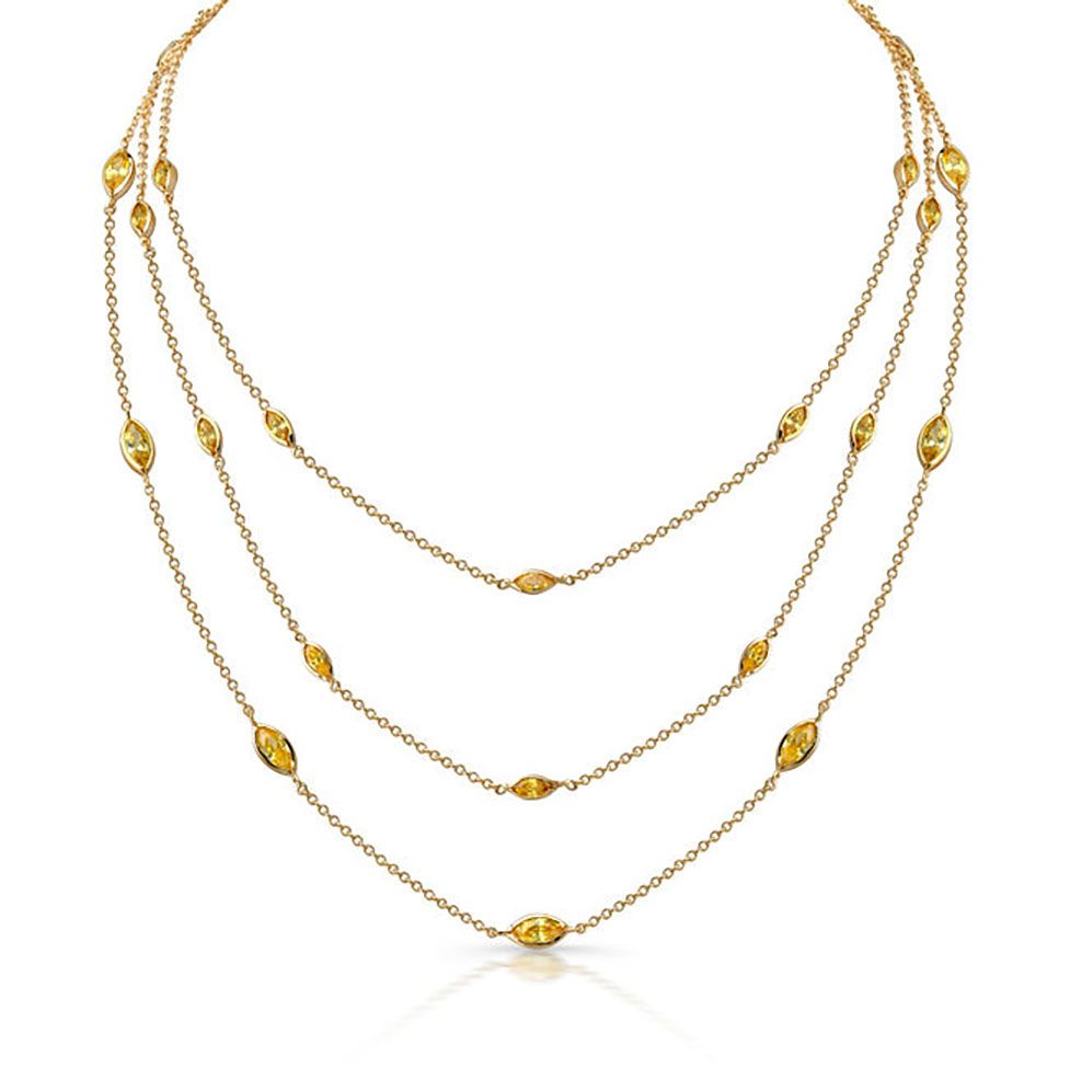 Dazzlers Sterling Silver Rhodium Plated and CZ Strand Necklace, MPN: DBN1231G