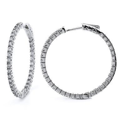 Dazzlers Sterling Silver Rhodium Plated and CZ Hoop Earrings, MPN: DCE-304