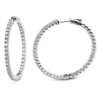 Dazzlers Sterling Silver Rhodium Plated and CZ Hoop Earrings, MPN: DCE-272