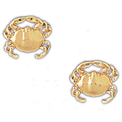 Dazzlers 14k Yellow Gold Crab Stud Earrings, MPN: DZ-13090