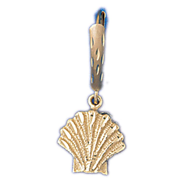 Dazzlers 14k Yellow Gold Shell Leverback Dangle Earrings, MPN: DZ-13005