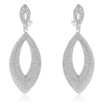 Dazzlers Sterling Silver Rhodium Plated with Simulated Black Onyx and CZ Dangle Earrings, MPN: DCE-…