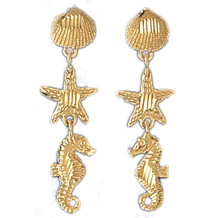 Dazzlers 14k Yellow Gold Assorted Nautical Drop Earrings, MPN: DZ-13119