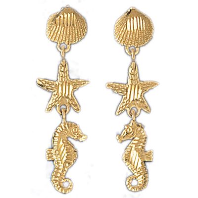 Dazzlers 14k Yellow Gold Assorted Nautical Drop Earrings, MPN: DZ-13119