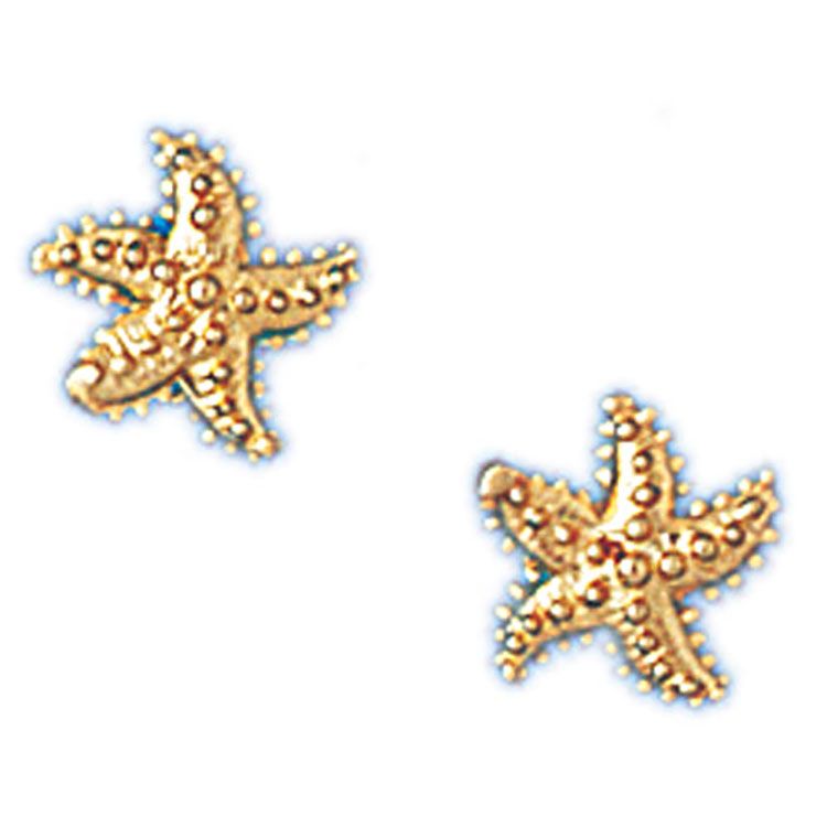 Dazzlers 14k Yellow Gold Small Starfish Stud Earrings, MPN: DZ-13113