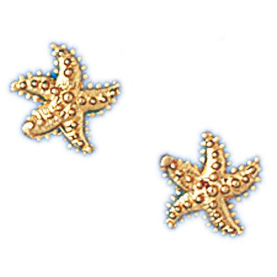 Dazzlers 14k Yellow Gold Small Starfish Stud Earrings, MPN: DZ-13113