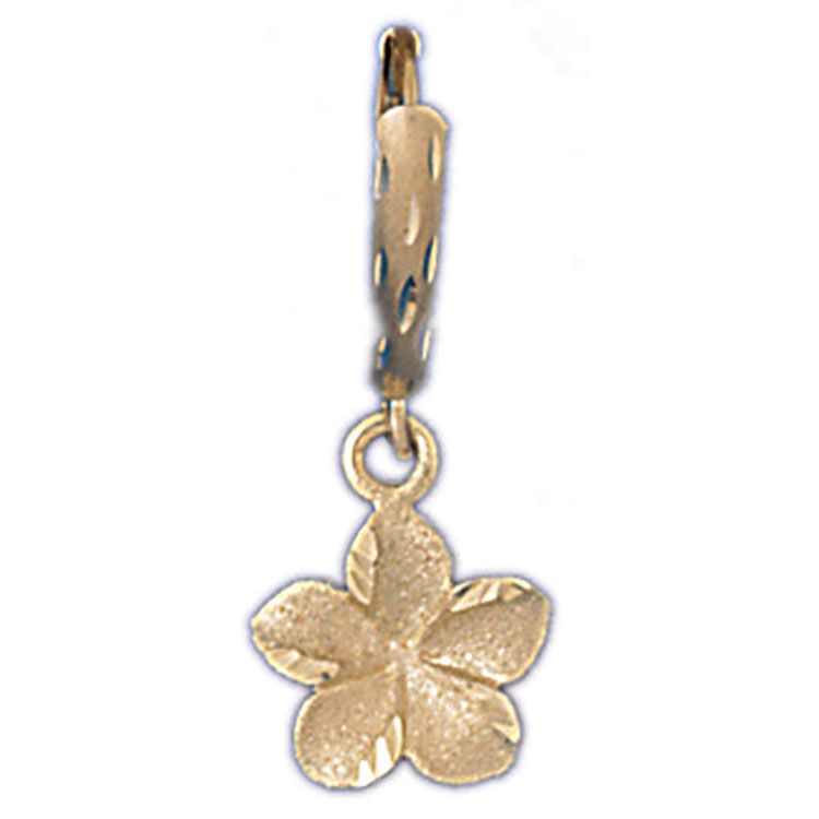 Dazzlers 14k Yellow Gold Plumeria Leverback Earrings, MPN: DZ-13030