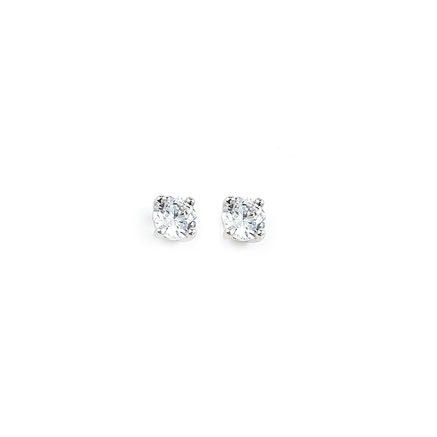 Dazzlers Sterling Silver Rhodium Plated and CZ Stud Earrings, MPN: DCE-315
