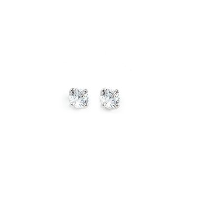 Dazzlers Sterling Silver Rhodium Plated and CZ Stud Earrings, MPN: DCE-315