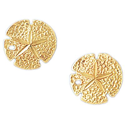 Dazzlers 14k Yellow Gold Sand Dollar Stud Earrings, MPN: DZ-13104