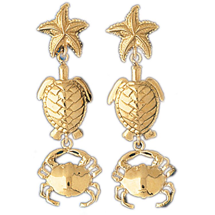 Dazzlers 14k Yellow Gold Assorted Nautical Drop Earrings, MPN: DZ-13117
