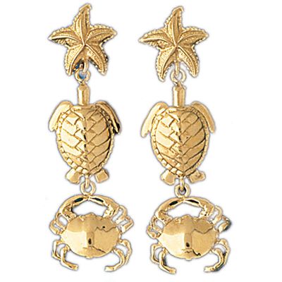 Dazzlers 14k Yellow Gold Assorted Nautical Drop Earrings, MPN: DZ-13117