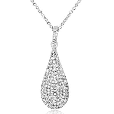 Dazzlers Sterling Silver Rhodium Plated with Cubic Zirconia Teardrop Necklace, MPN: DYN-788
