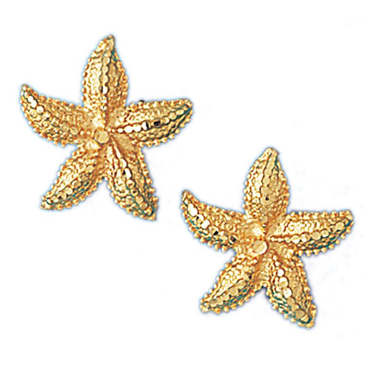 Dazzlers 14k Yellow Gold Starfish Stud Earrings, MPN: DZ-13099