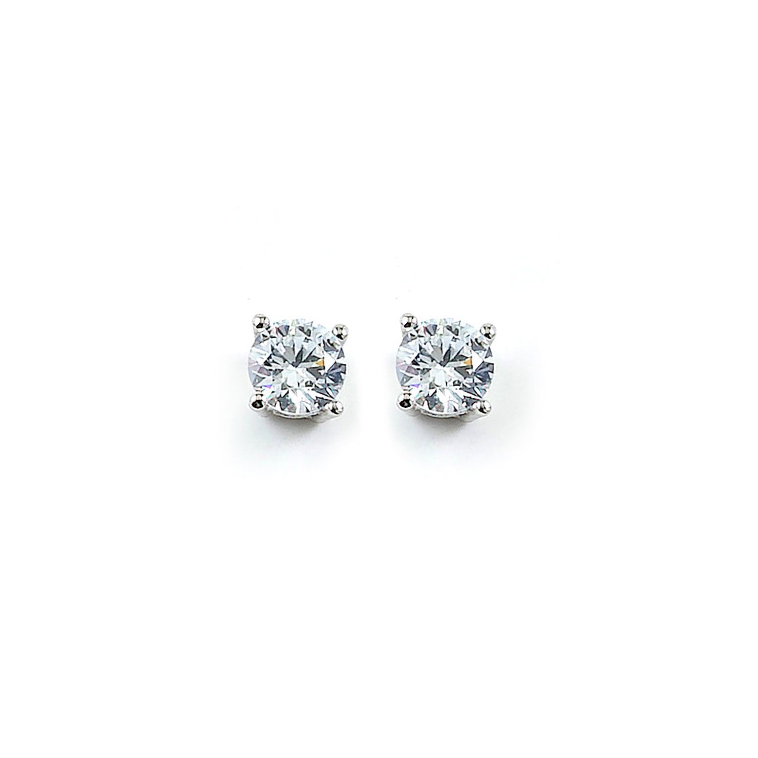 Dazzlers Sterling Silver Rhodium Plated and CZ Stud Earrings, MPN: DCE-317