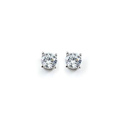 Dazzlers Sterling Silver Rhodium Plated and CZ Stud Earrings, MPN: DCE-317