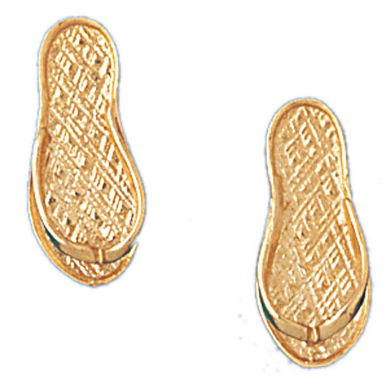 Dazzlers 14k Yellow Gold Flip Flop Stud Earrings, MPN: DZ-13053
