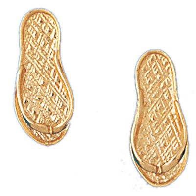 Dazzlers 14k Yellow Gold Flip Flop Stud Earrings, MPN: DZ-13053