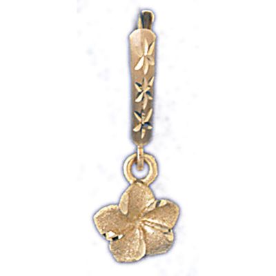 Dazzlers 14k Yellow Gold Plumeria Leverback Earrings, MPN: DZ-13024