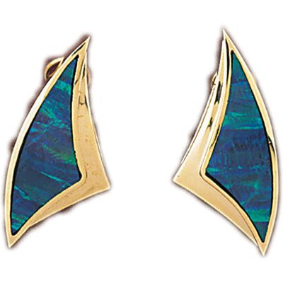 Dazzlers 14k Yellow Gold Created Opal Fashion Earrings, MPN: DZ-15115