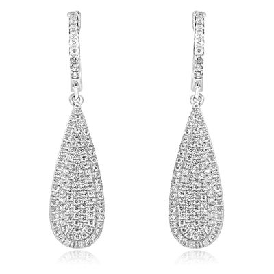 Dazzlers Sterling Silver Rhodium Plated and CZ Teardrop Dangle Earrings, MPN: DYE-787