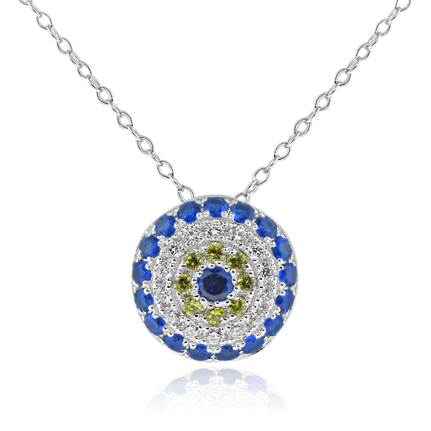 Dazzlers Sterling Silver Rhodium Plated and CZ Necklace�, MPN: DGN-1013