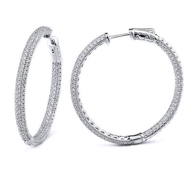Dazzlers Sterling Silver Rhodium Plated and micro-pave CZ Hoop Earrings, MPN: DCE-54