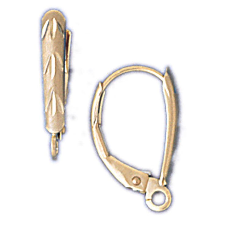 Dazzlers 14k Yellow Gold Leverback Earrings, MPN: DZ-13003
