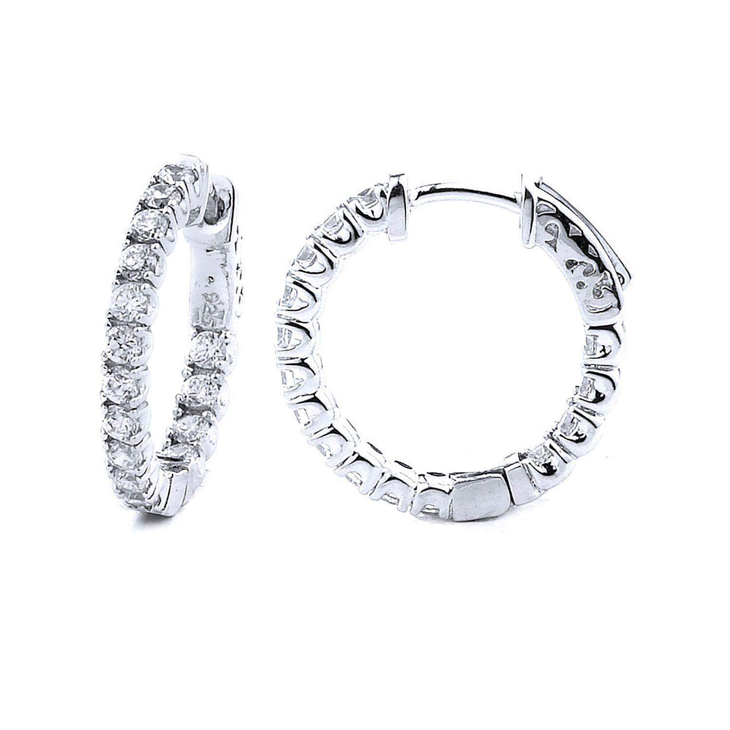 Dazzlers Sterling Silver Rhodium Plated and CZ Hoop Earrings, MPN: DCE-270