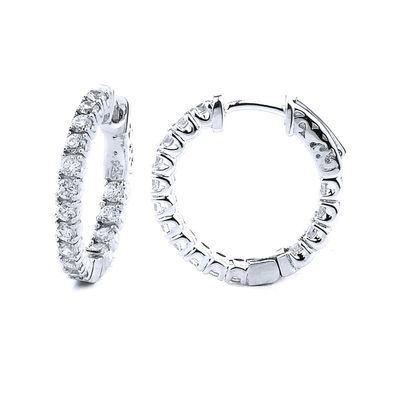 Dazzlers Sterling Silver Rhodium Plated and CZ Hoop Earrings, MPN: DCE-270