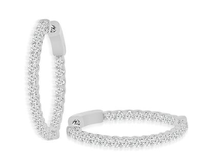Dazzlers Sterling Silver Rhodium Plated and CZ Oval Hoop Earrings, MPN: DCE-24