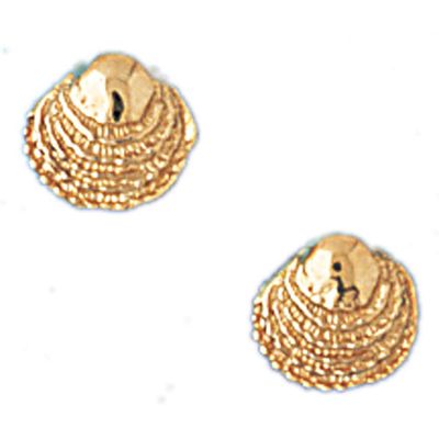 Dazzlers 14k Yellow Gold Shell Stud Earrings, MPN: DZ-13052