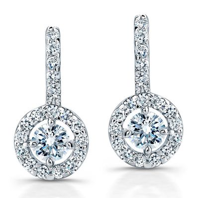 Dazzlers Sterling Silver Rhodium Plated and CZ Halo Earrings, MPN: DBE1466