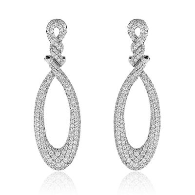 Dazzlers Sterling Silver Rhodium Plated and CZ Teardrop Earrings, MPN: DGE-1023