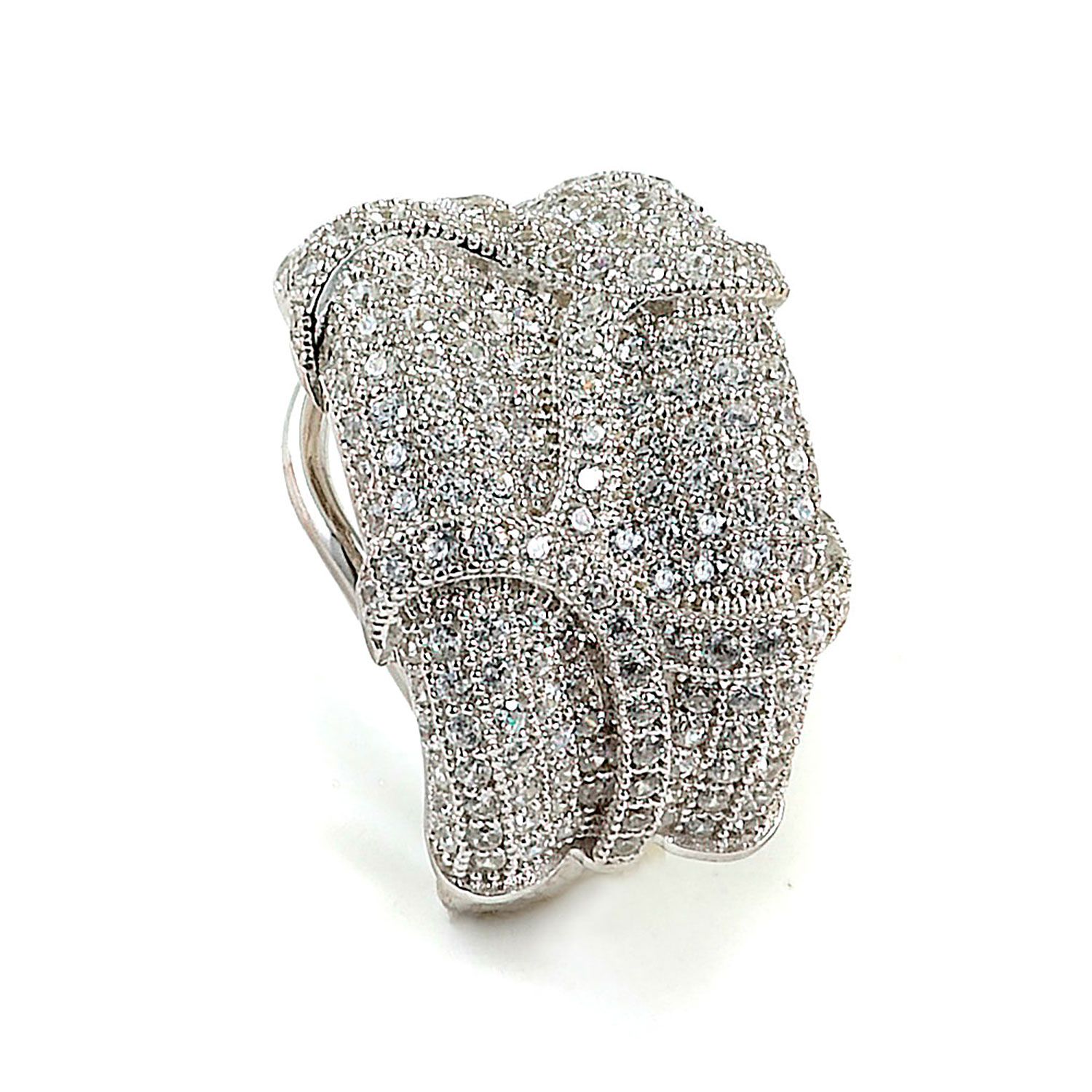 Dazzlers Sterling Silver Rhodium Plated and micro-pave CZ Earrings, MPN: DCE-378