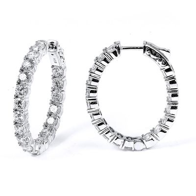 Dazzlers Sterling Silver Rhodium Plated with CZ Hoop Earrings, MPN: DCE-432