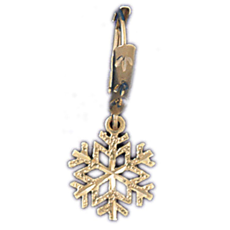 Dazzlers 14k Yellow Gold Snowflake Leverback Earrings, MPN: DZ-13031