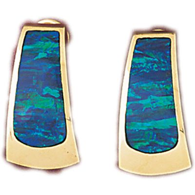 Dazzlers 14k Yellow Gold Created Opal Fashion Earrings, MPN: DZ-15108