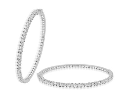 Dazzlers Sterling Silver Rhodium Plated and CZ Oval Hoop Earrings, MPN: DCE-25