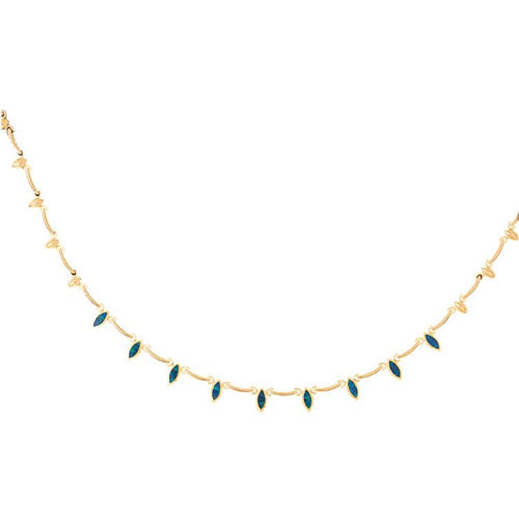 Dazzlers 14k Yellow Gold Created Opal Fashion Necklace, MPN: DZ-14991