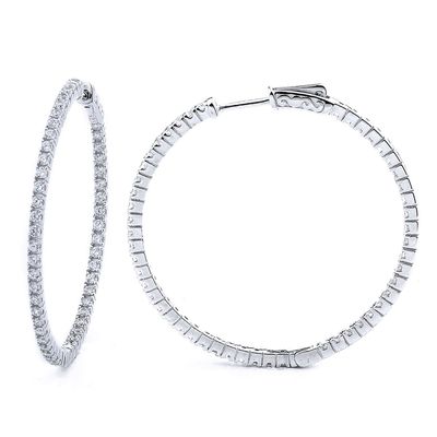 Dazzlers Sterling Silver Rhodium Plated and CZ Hoop Earrings, MPN: DCE-306